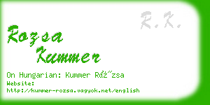 rozsa kummer business card